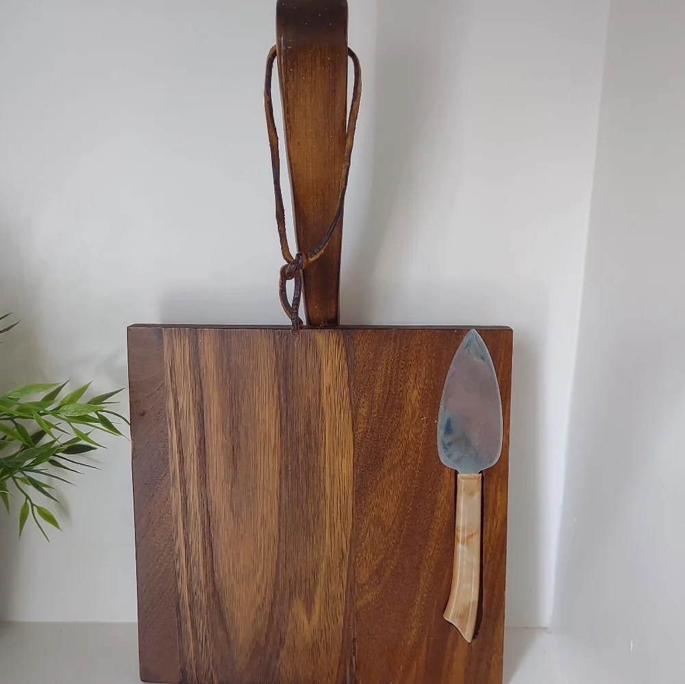 Vintage MCM Footed Wooden Cheeseboard Adirondack Bowls Inc Mid Century Modern